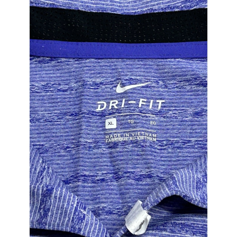 Mens Nike Dri-fit Polo Golf Shirt Purple Striped Ocean Course Hammock Beach XL - Picture 4 of 7